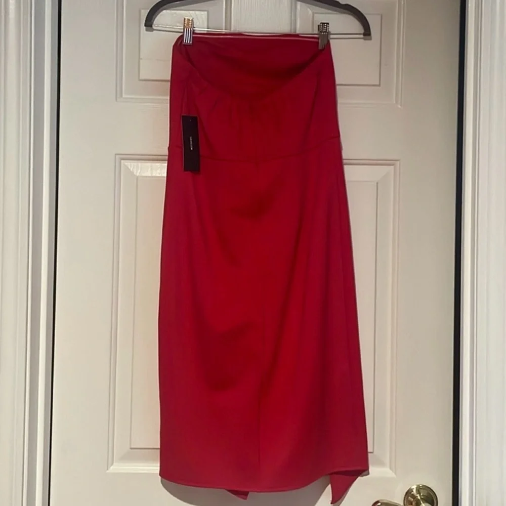Lulus Jazzie Red Strapless Bodycon Dress Sz M - Picture 4 of 9